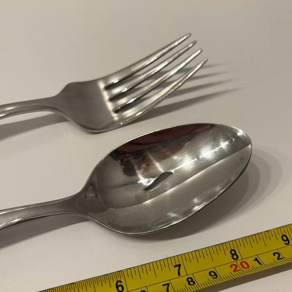 Onida Serving Spoon and Serving Fork Set‎ Stainless Steel vintage